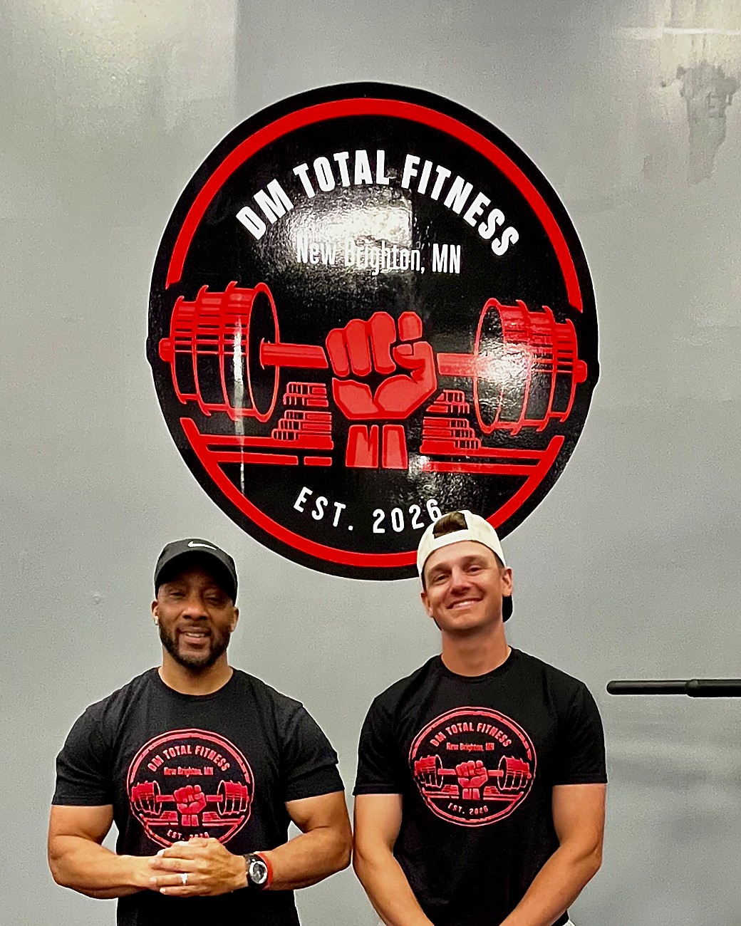 Damon and Markus, owners of DM Total Fitness, in their New Brighton gym